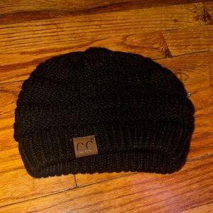 CC black knitted beanie